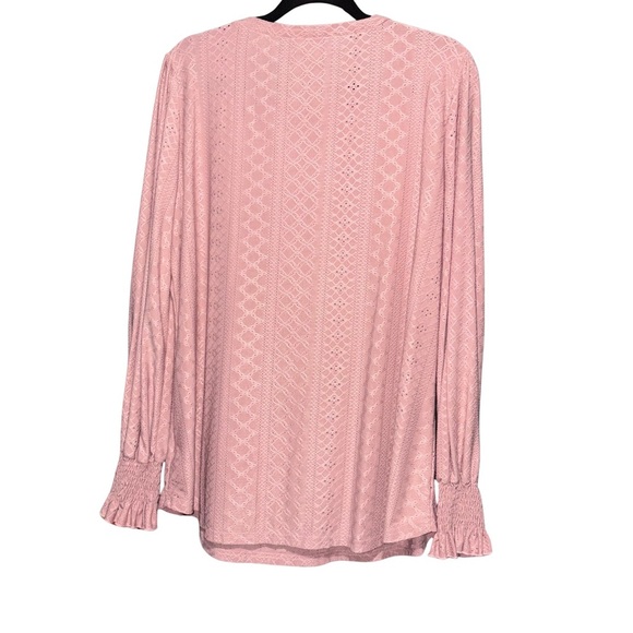 Pink Relaxed Smocked Blouse - Picture 5 of 5